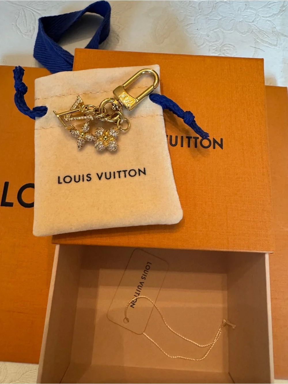 Louis Vuitton Gold Micro Monogram Bag Charm Keychain